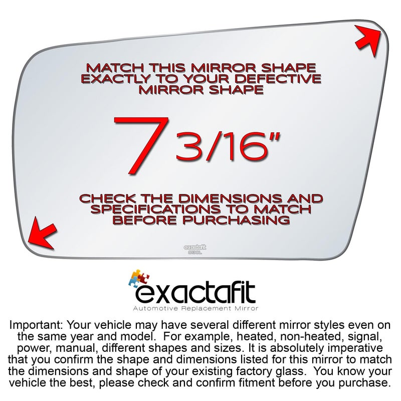 Rugged TUFF exactafit 8130L Driver Side Mirror Glass Replacement Repair Compatible With Mercedes Benz C230 C280 C43 CL500 CL600 E300 E320 E420 E430 E55 S320 S420 S500 S600 SL320 SL500 SL600 AMG - Image 2